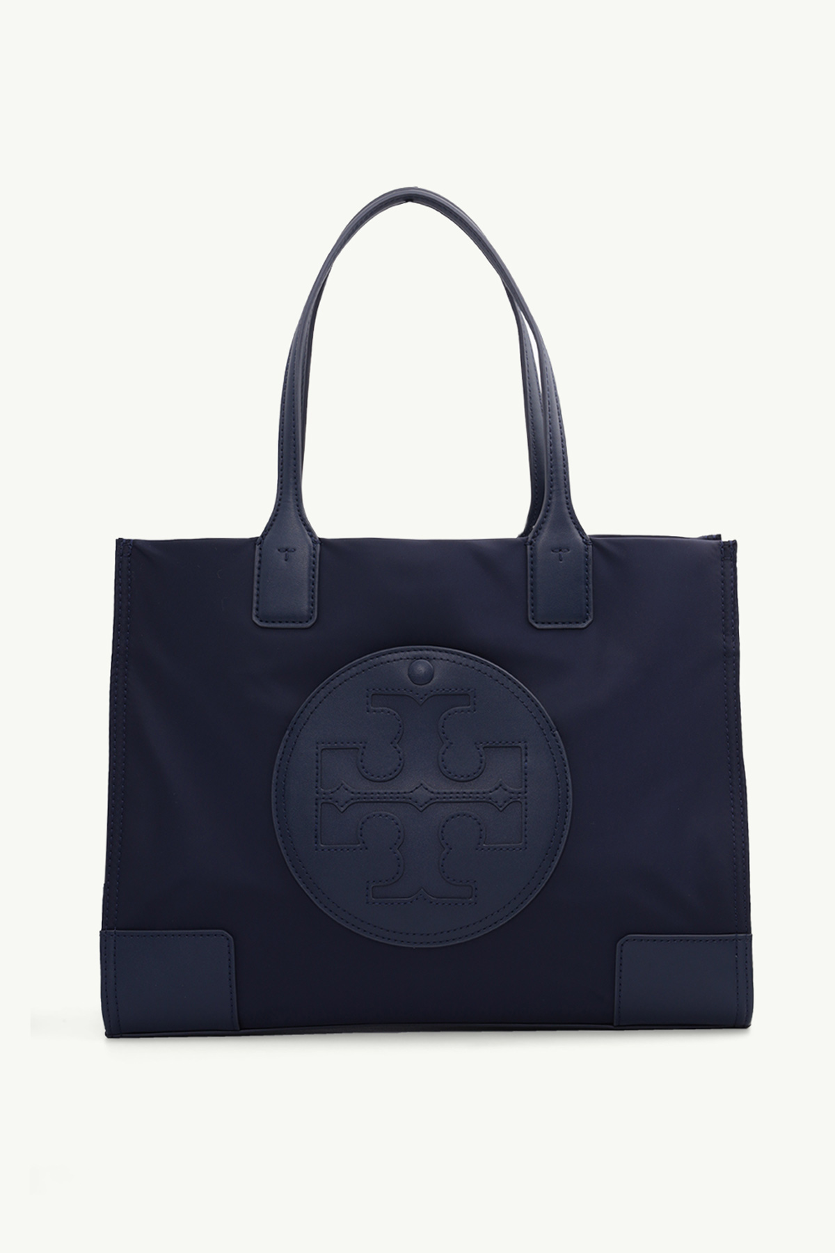 TORY BURCH Mini Ella Tote Bag in Tory Navy with Rolled Brass Hardware 0