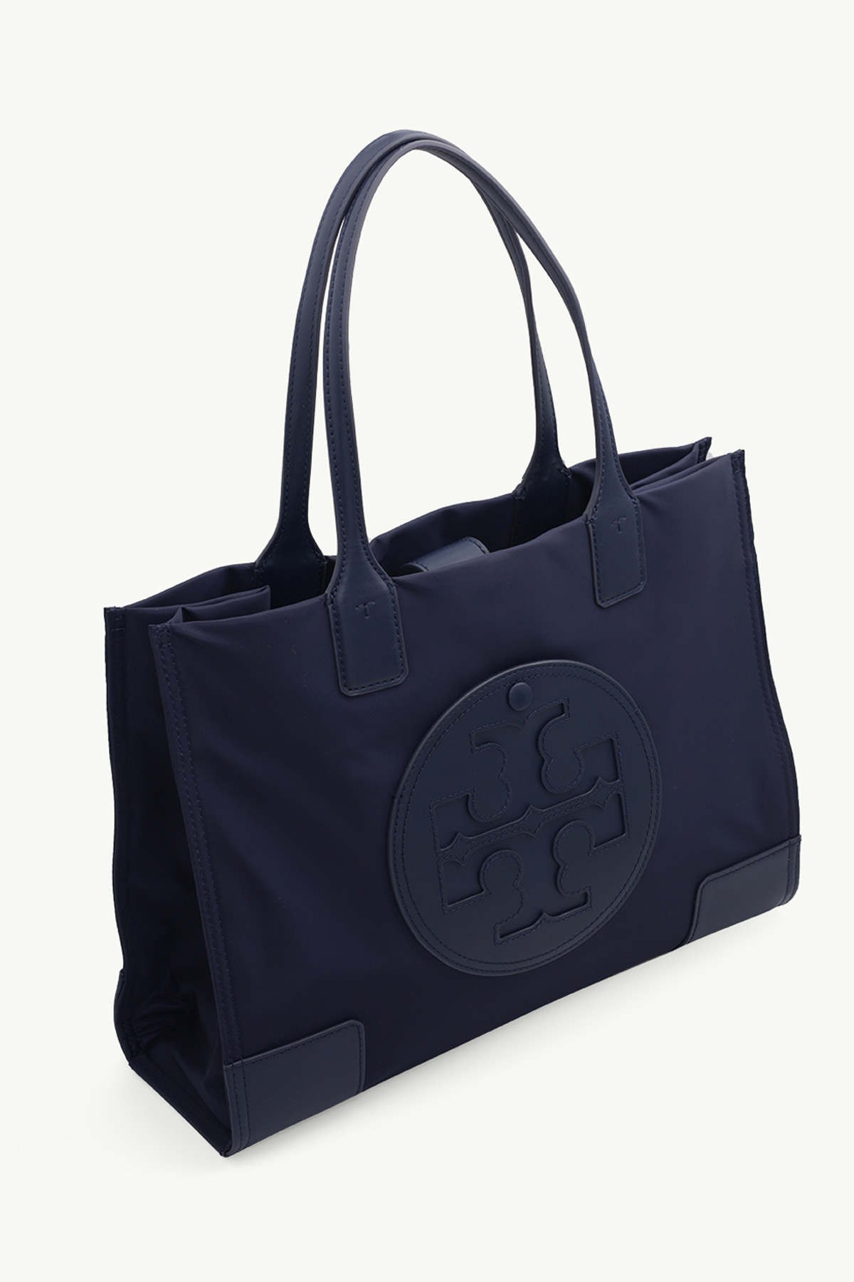 TORY BURCH Mini Ella Tote Bag in Tory Navy with Rolled Brass Hardware 2