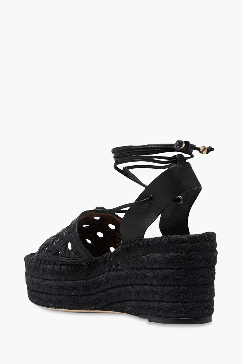 TORY BURCH Women Basket-Weave Platform Espadrilles Sandals in Perfect Black 2