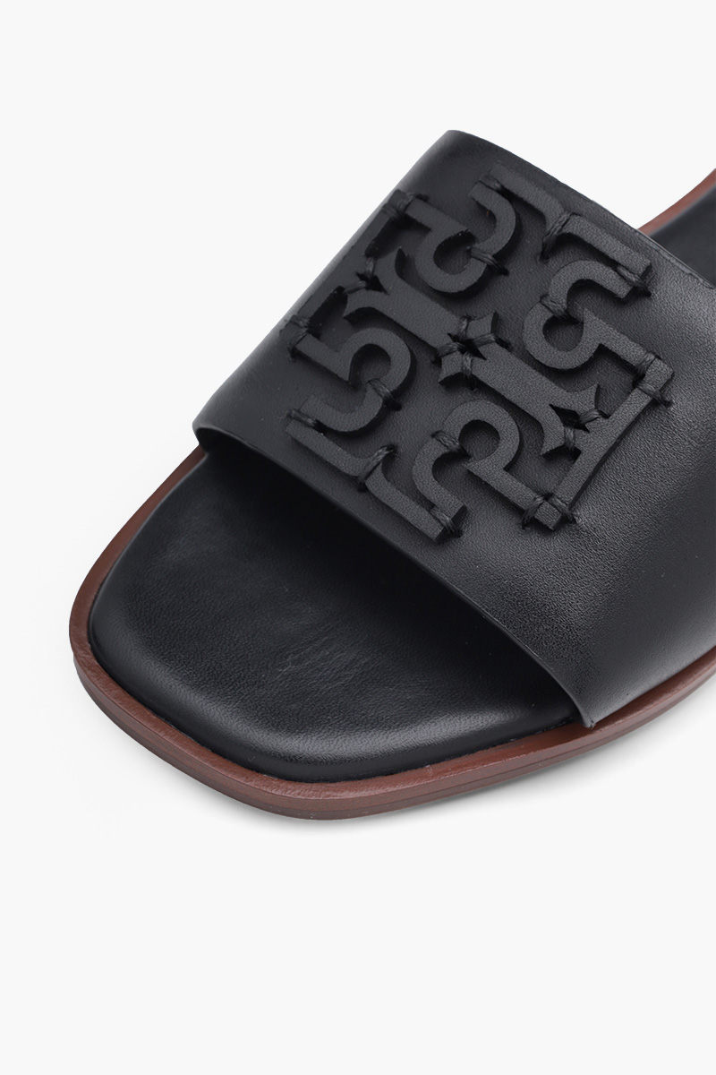 TORY BURCH Women Ines Slide Sandals in Perfect Black with Tonal Logo 4