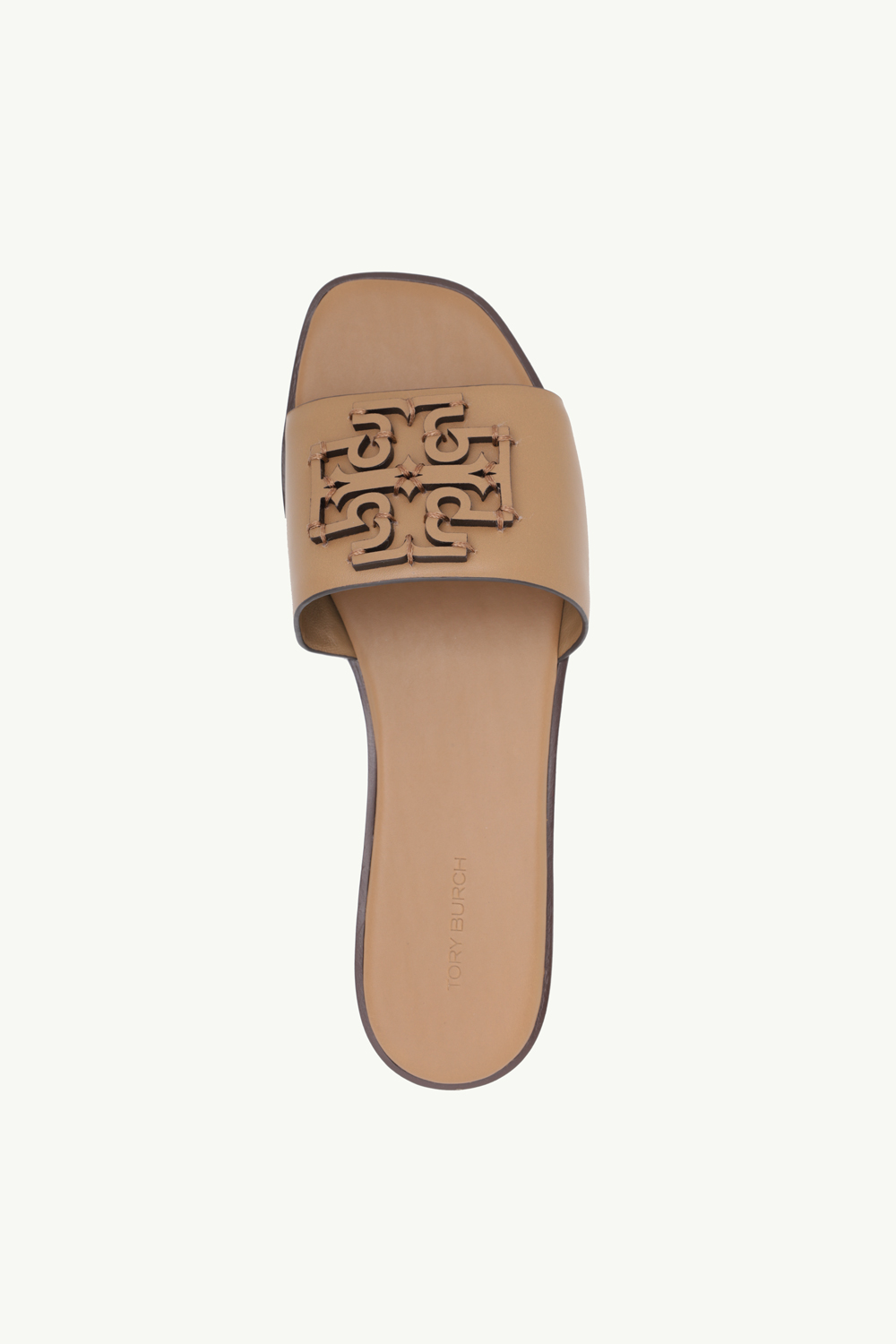 TORY BURCH Women Ines Slide Sandals in Almond Flour with Tonal Logo 3