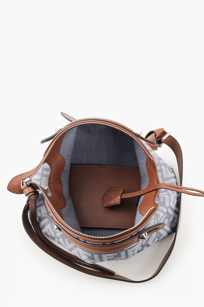 FENDI Medium FF Jacquard By The Way in Blue Denim Effect 4