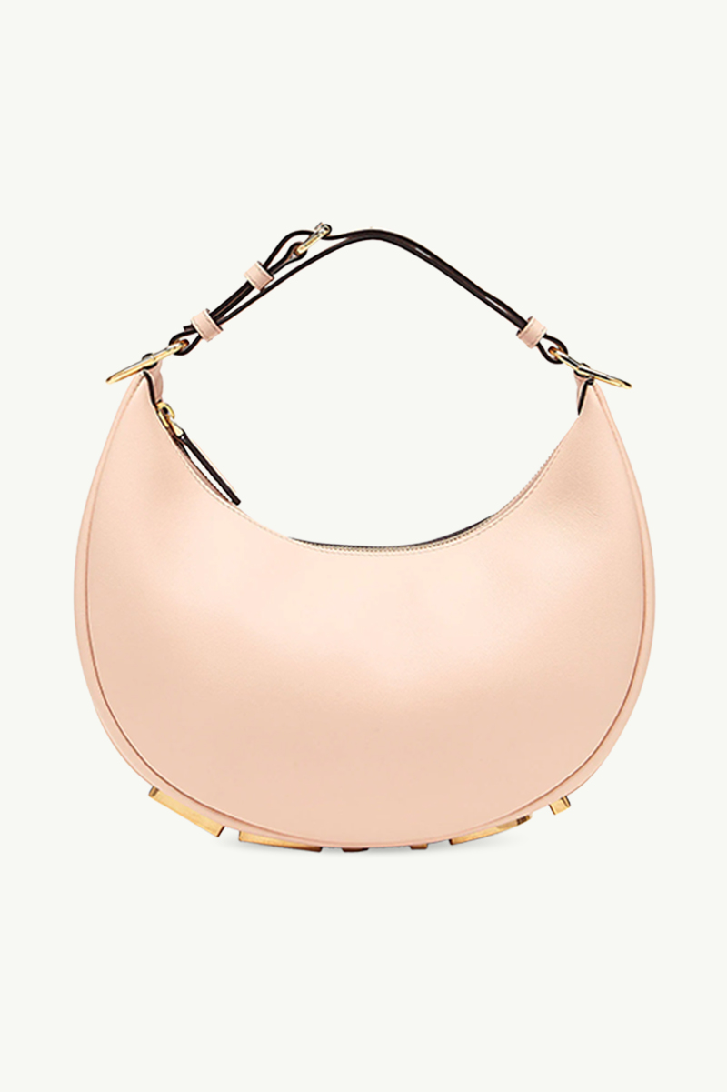 FENDI Small Fendigraphy Hobo Bag in Pale Pink Calf Leather 0