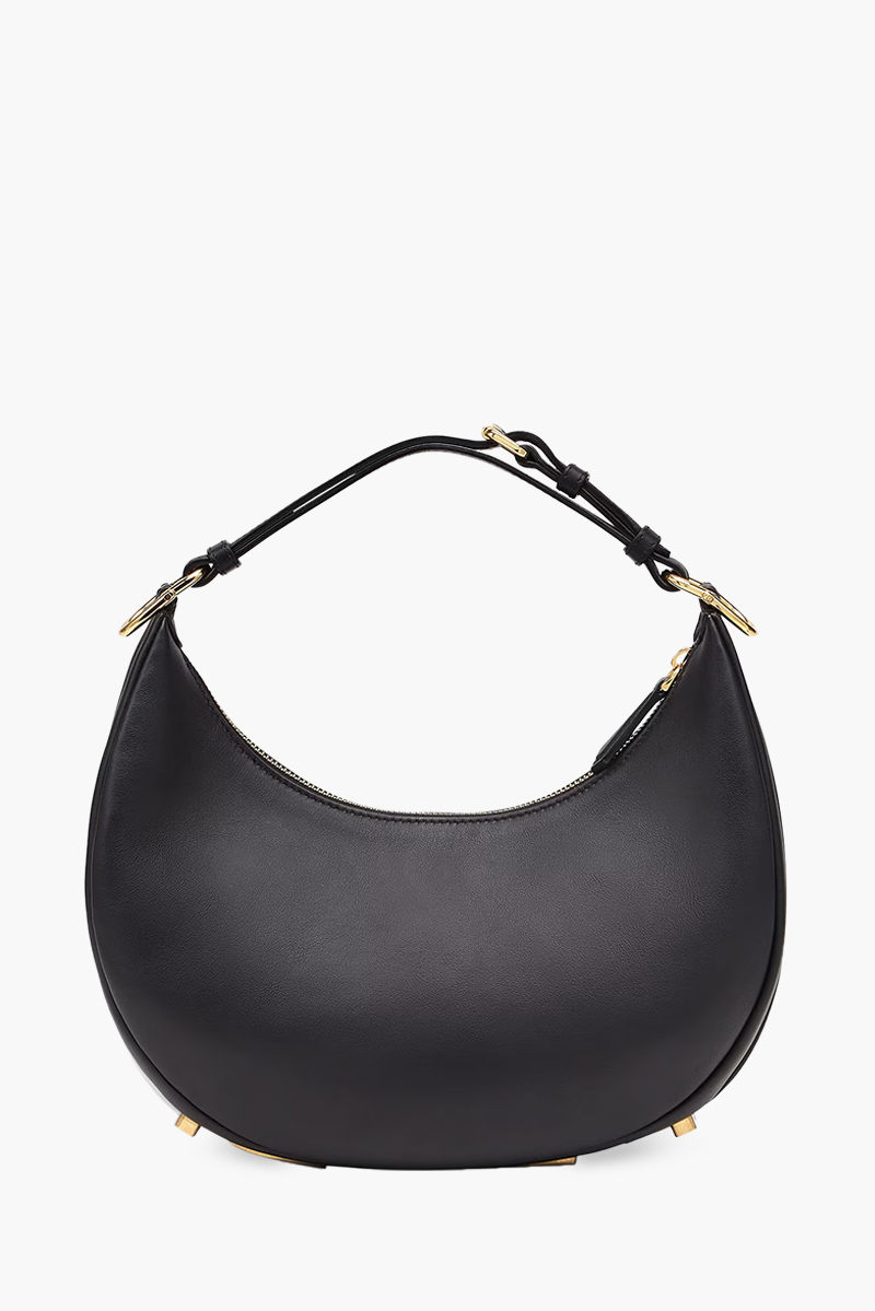 FENDI Small Fendigraphy Hobo Bag in Black Calf Leather 1
