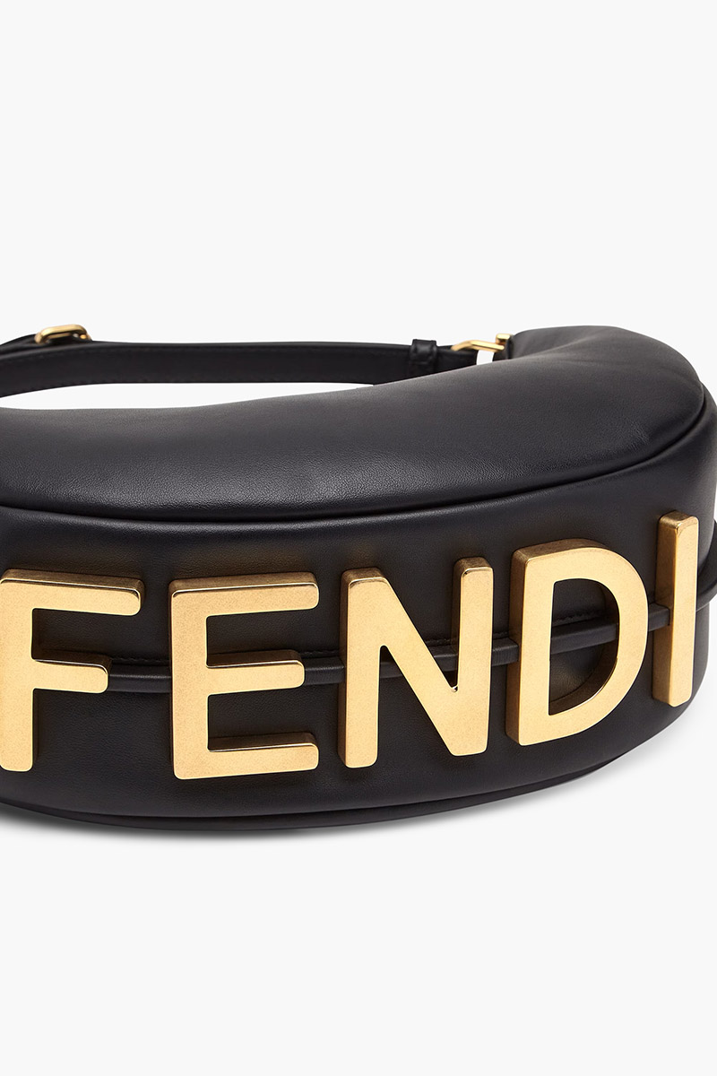 FENDI Small Fendigraphy Hobo Bag in Black Calf Leather 4