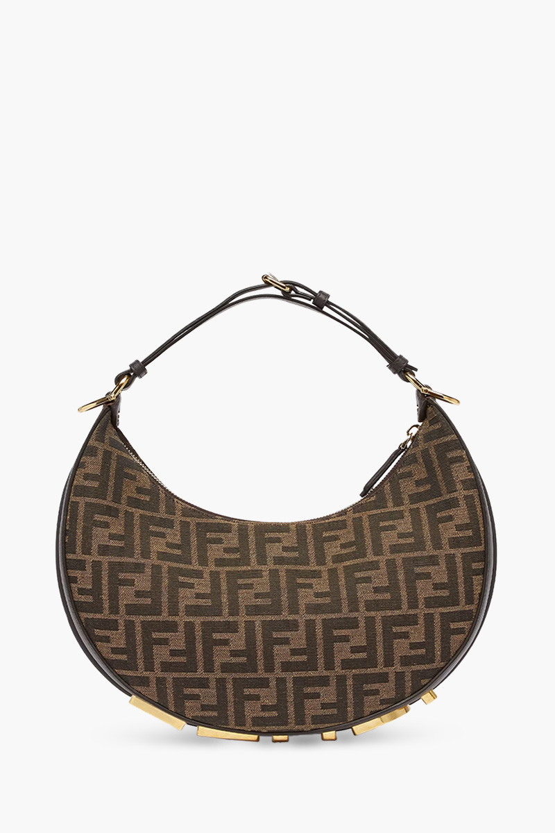 FENDI Small Fendigraphy Hobo Bag in Brown with FF Logo 1