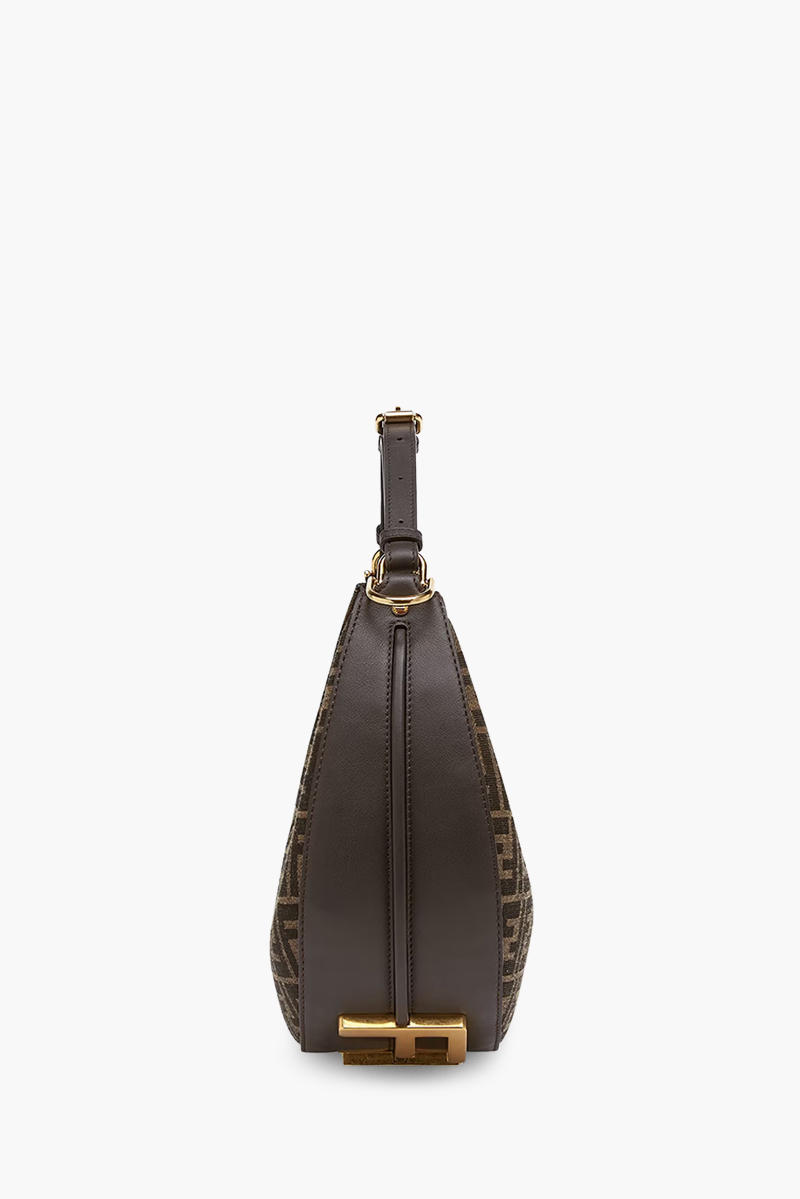 FENDI Small Fendigraphy Hobo Bag in Brown with FF Logo 3