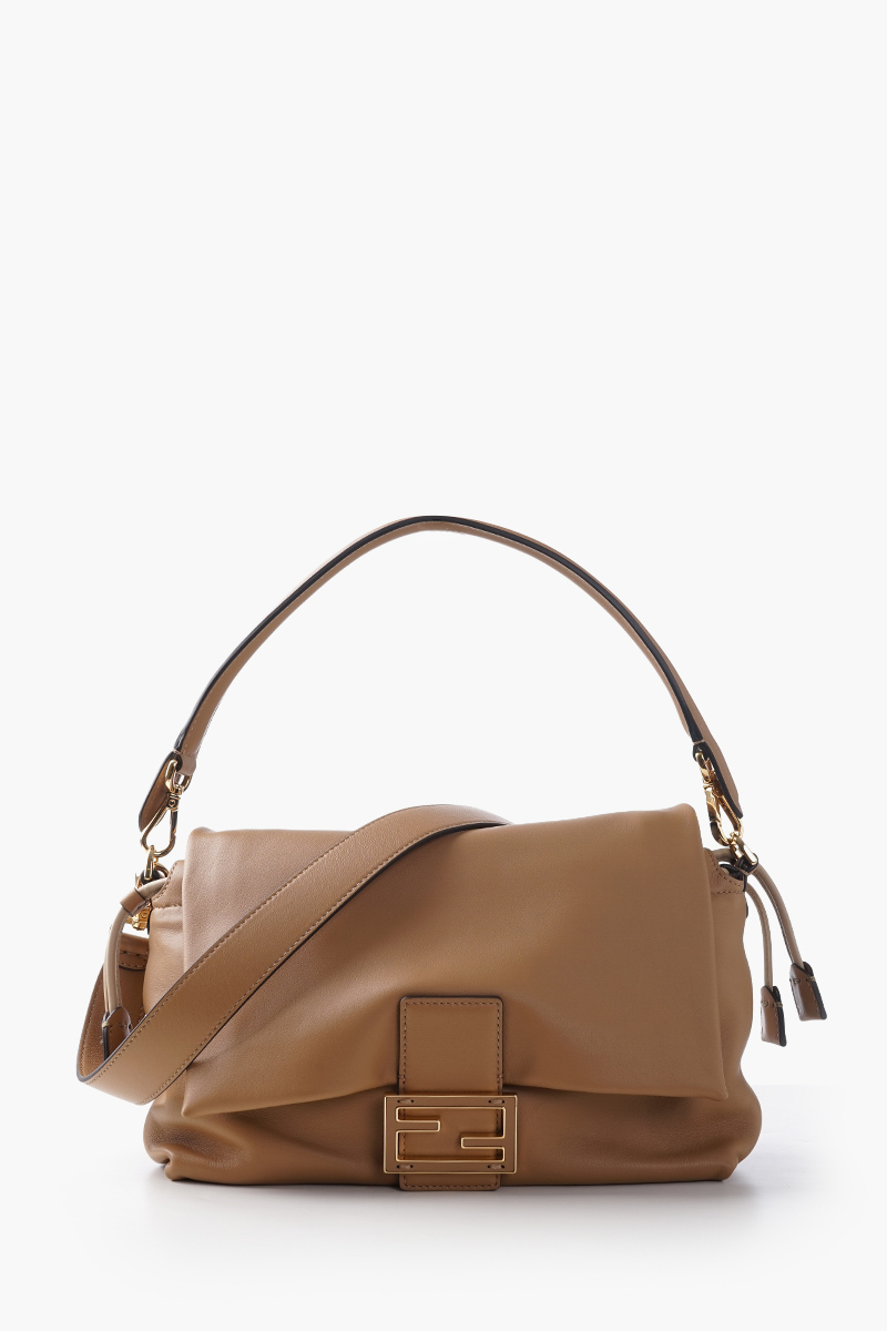 FENDI Medium Mamma Baguette Bag in Cappucino Nappa Leather 0