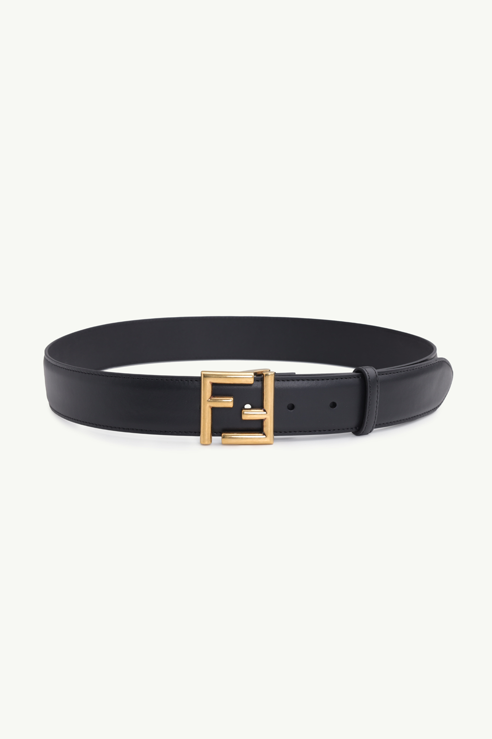 FENDI Women Belt 3.5cm in Black Leather GHW with FF Stud Buckle 0