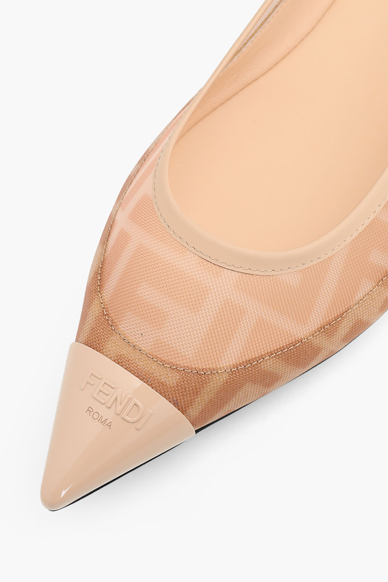 FENDI Colibri Pointed Toe Ballerina in Rose/Nude FF Logo Pattern 4