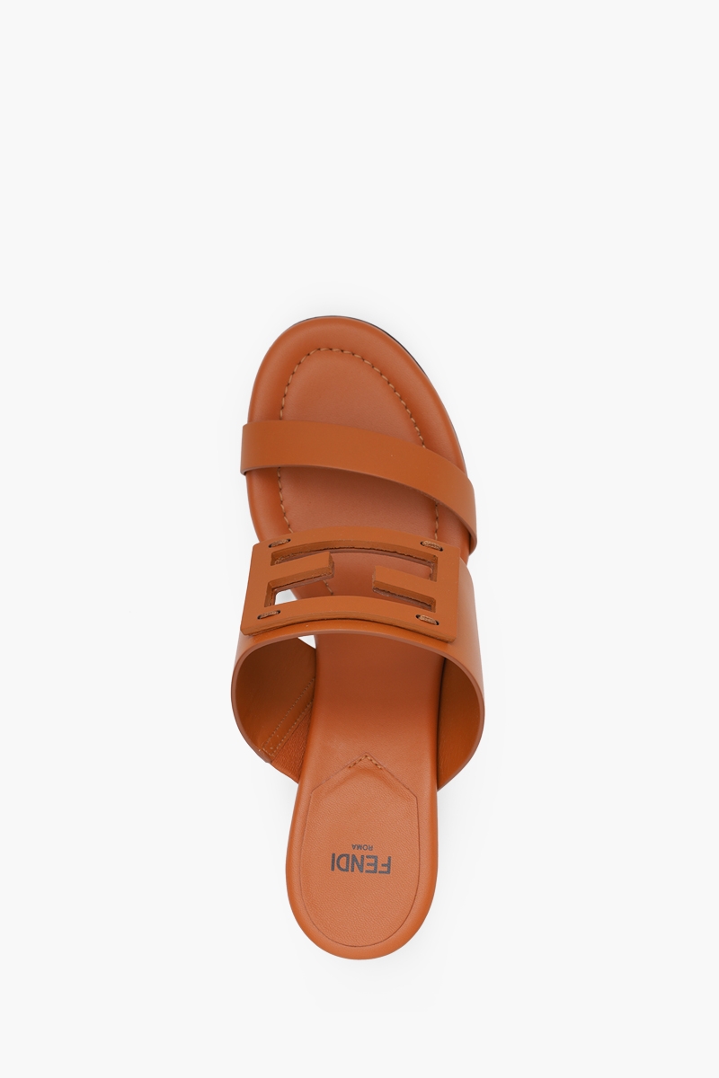 FENDI Women FF Baguette Sandals 65mm in Cuoio with Stiletto Heel 3