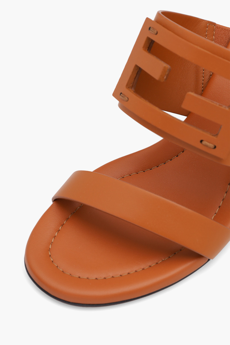 FENDI Women FF Baguette Sandals 65mm in Cuoio with Stiletto Heel 4