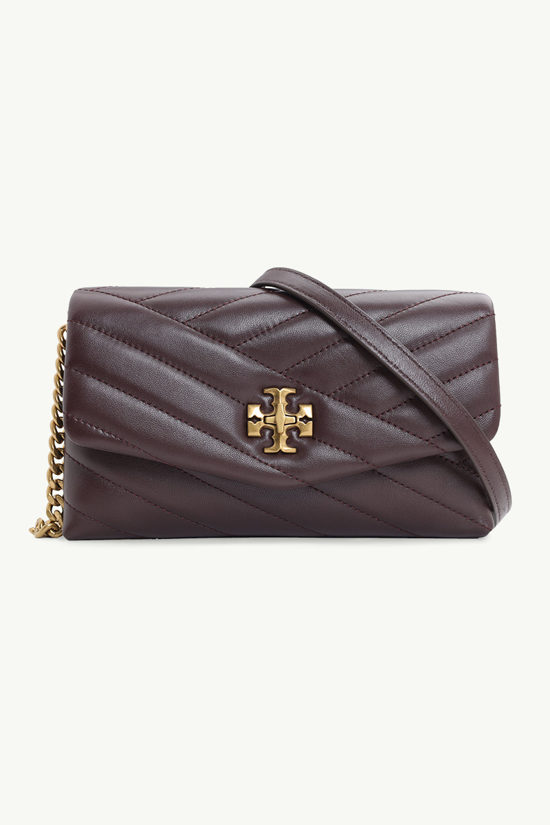 TORY BURCH Kira Chevron Wallet on Chain in Tempranillo 0