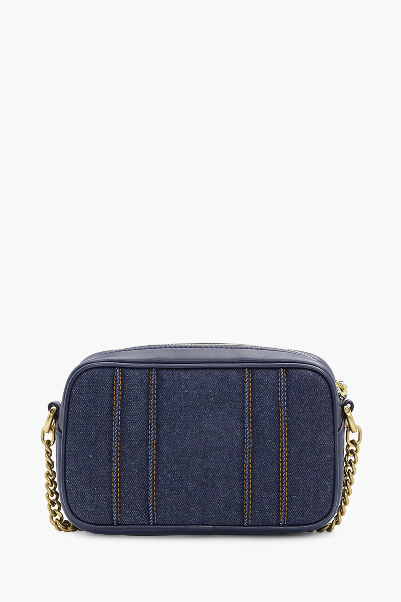 TORY BURCH Mini Kira Denim Camera Bag in Tory Navy GHW 1