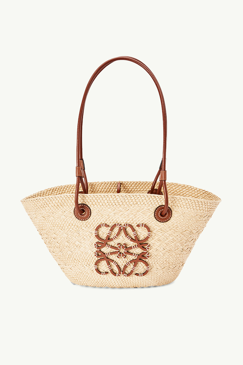 LOEWE Small Anagram Basket Bag in Natural/Tan Iraca Palm 0