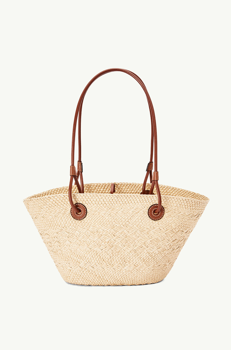 LOEWE Small Anagram Basket Bag in Natural/Tan Iraca Palm 1