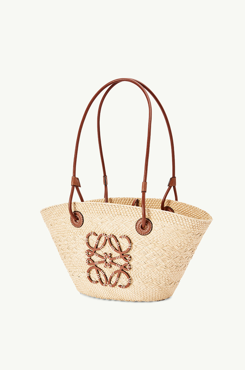 LOEWE Small Anagram Basket Bag in Natural/Tan Iraca Palm 2