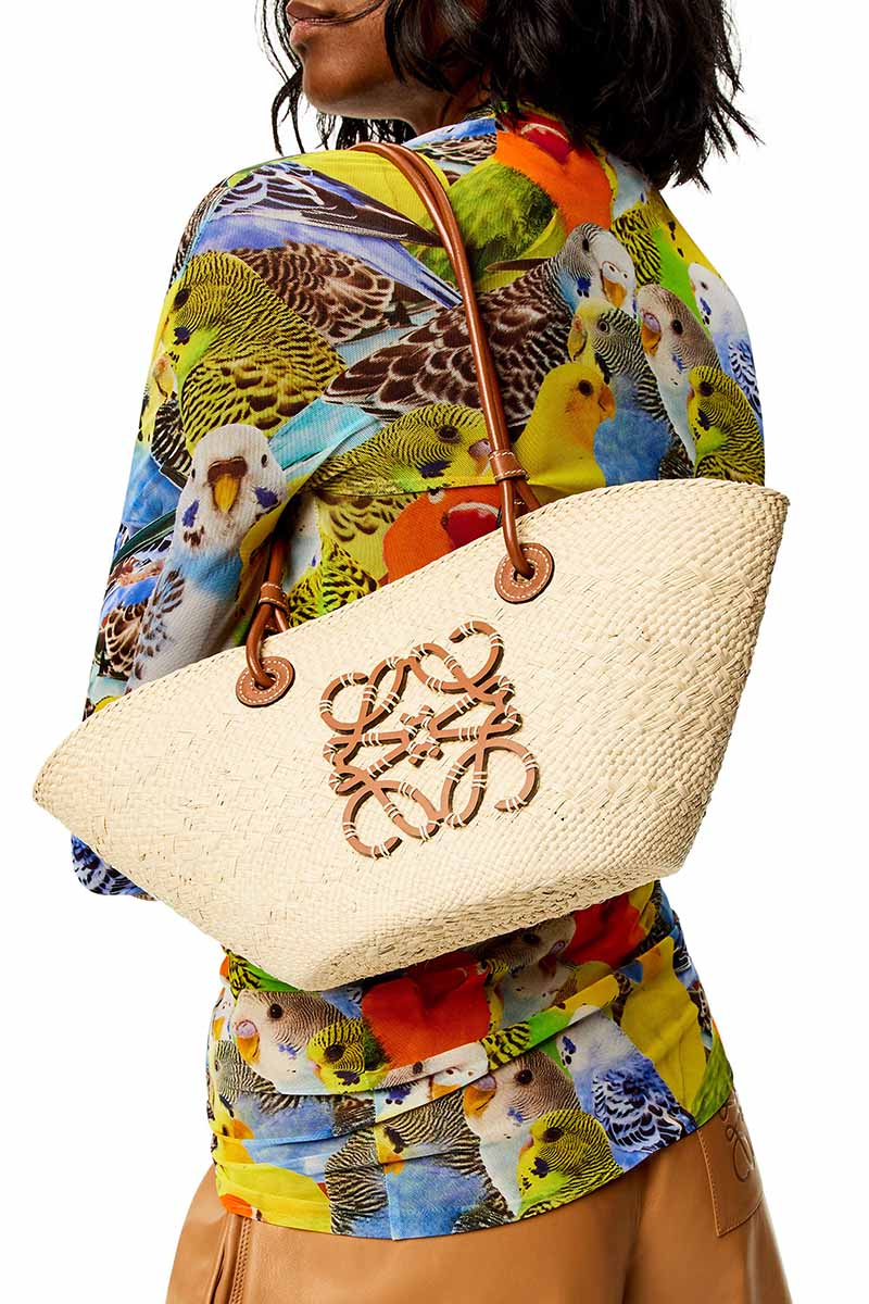 LOEWE Small Anagram Basket Bag in Natural/Tan Iraca Palm 4