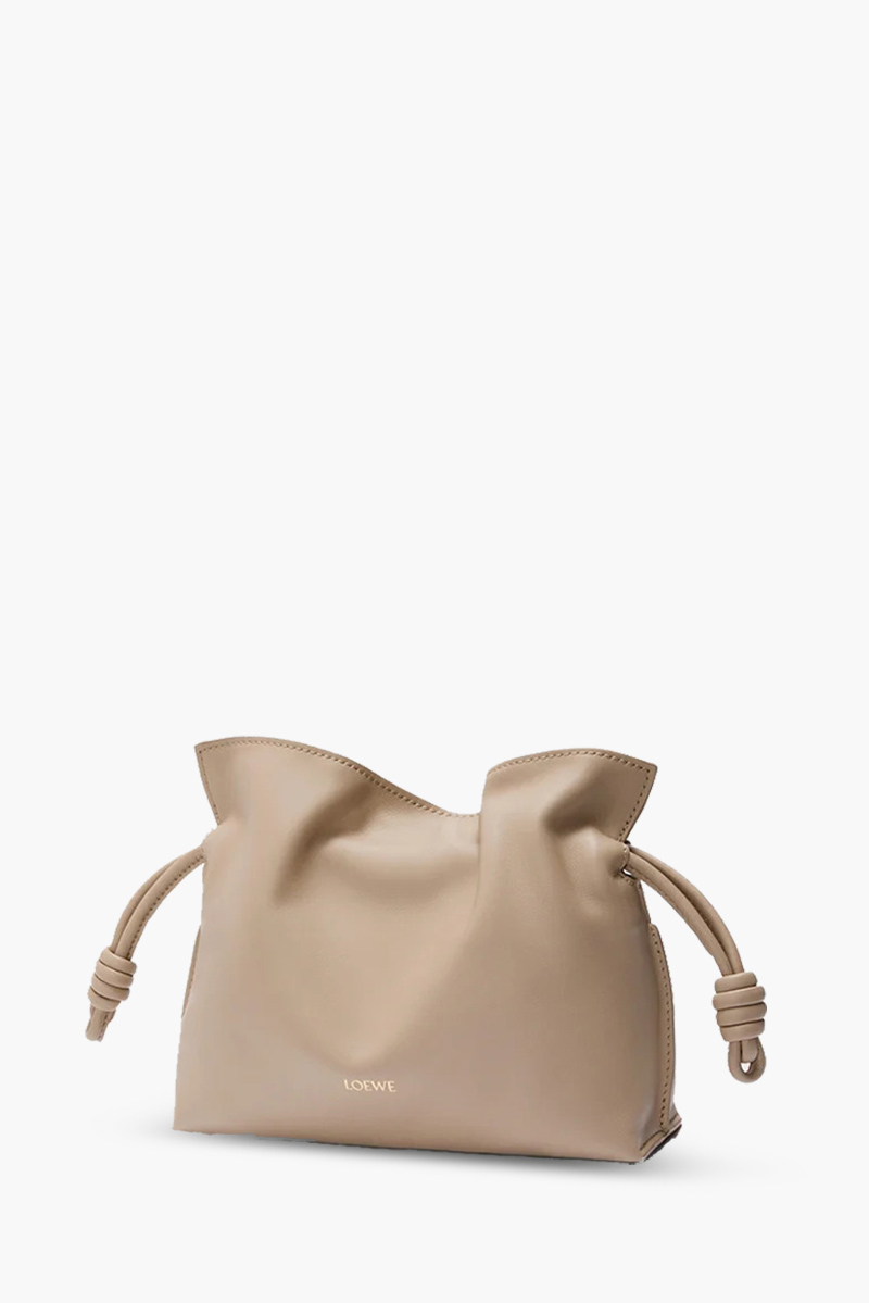 LOEWE Mini Flamenco Clutch Bag in Sand Calfskin 2