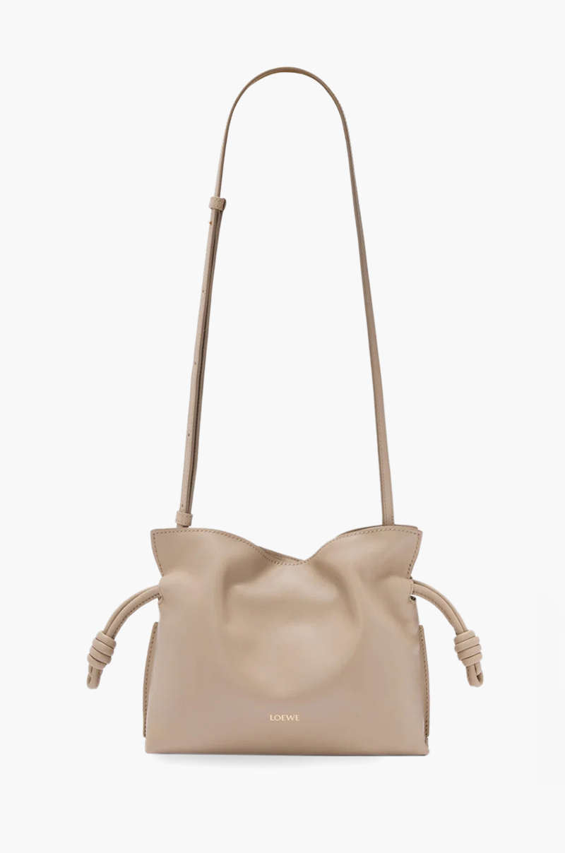 LOEWE Mini Flamenco Clutch Bag in Sand Calfskin 3