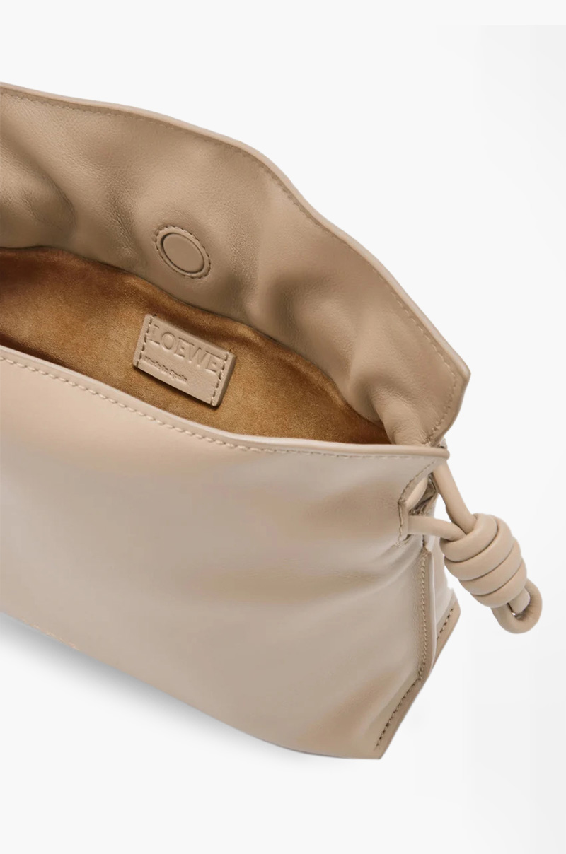 LOEWE Mini Flamenco Clutch Bag in Sand Calfskin 4