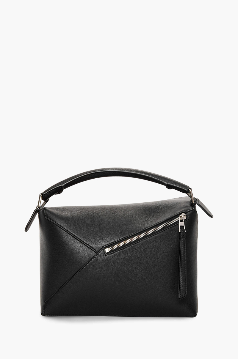 LOEWE Medium Puzzle Bag in Black Classic Calfskin 1