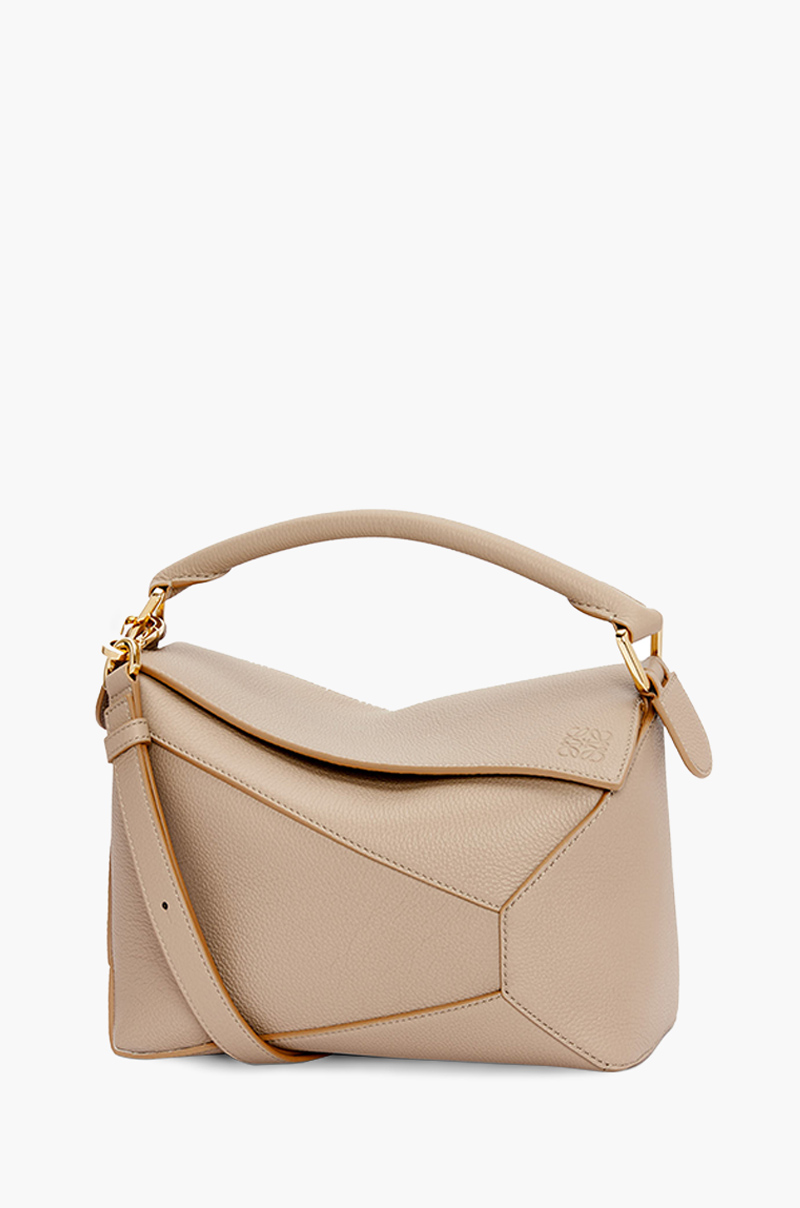LOEWE Small Puzzle Edge Bag in Sand Soft Grained Calfskin 0