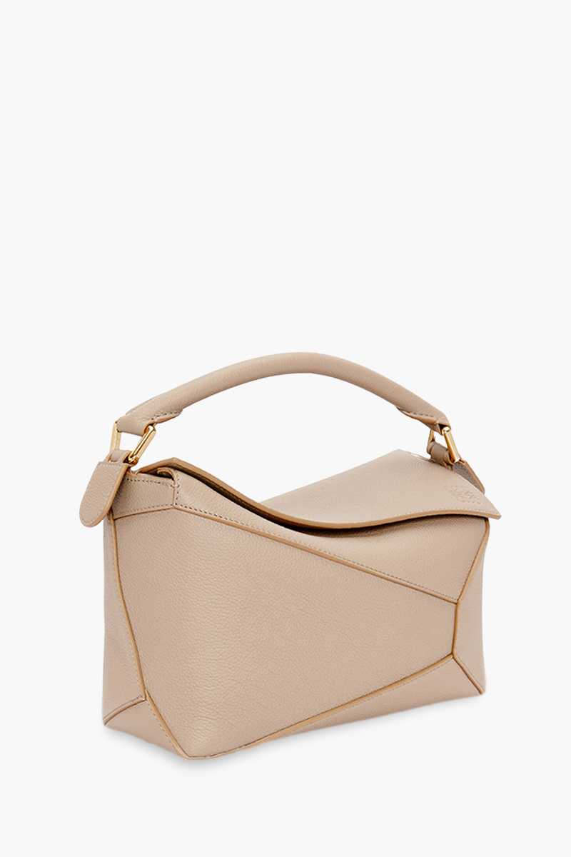 LOEWE Small Puzzle Edge Bag in Sand Soft Grained Calfskin 2