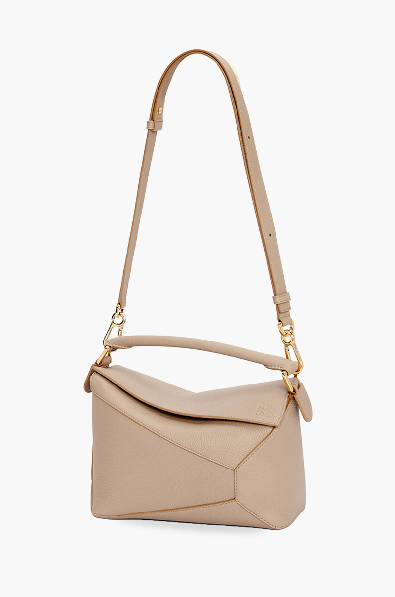 LOEWE Small Puzzle Edge Bag in Sand Soft Grained Calfskin 3