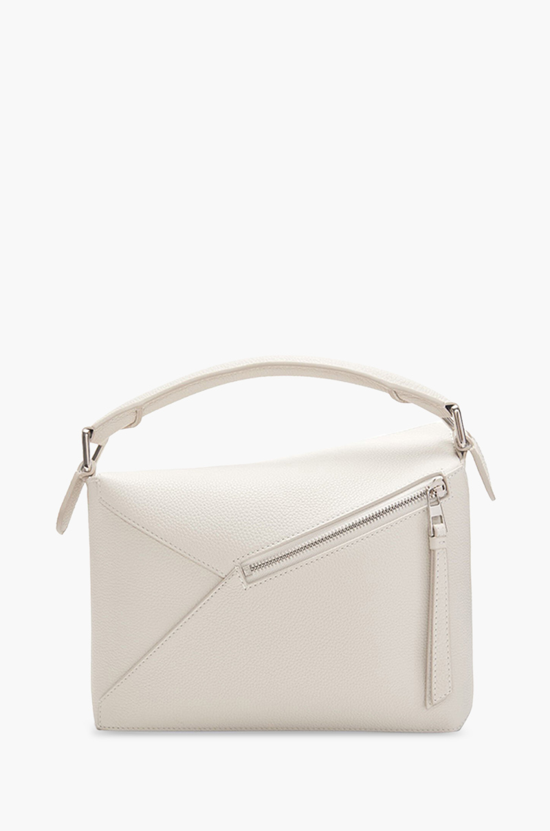 LOEWE Small Puzzle Edge Bag in Soft White Soft Grained Calfskin 1