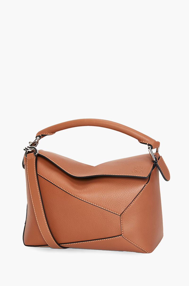 LOEWE Small Puzzle Bag in Tan Classic Calfskin 0