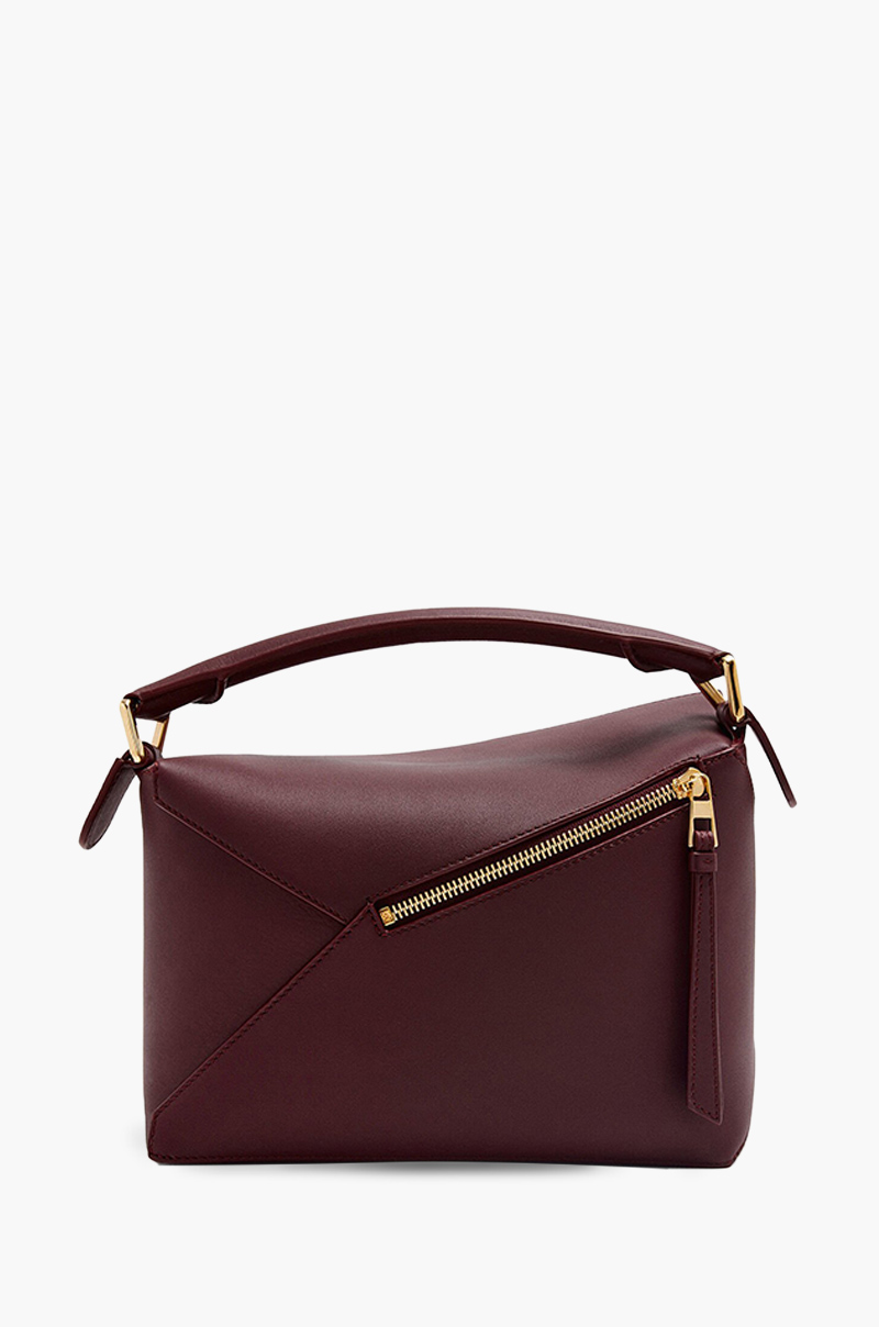 LOEWE Small Puzzle Bag in Dark Burgundy Classic Calfskin 1