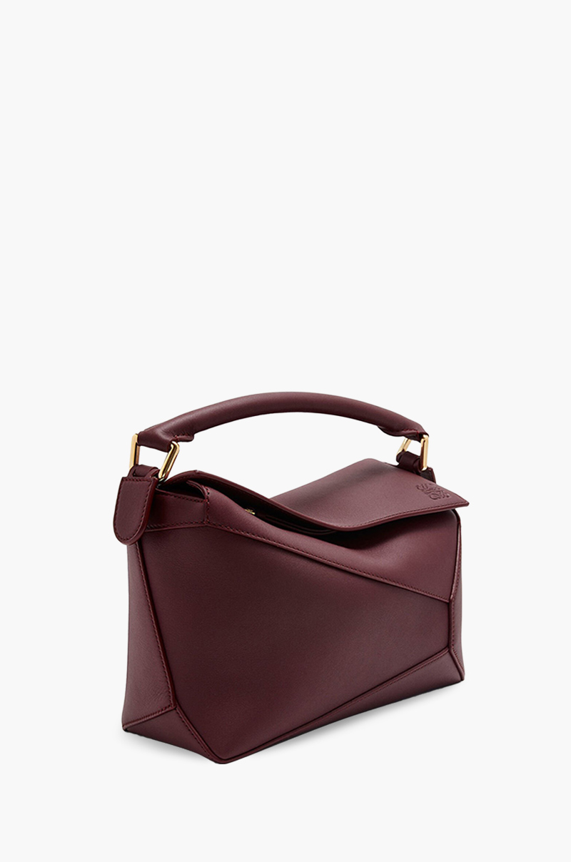 LOEWE Small Puzzle Bag in Dark Burgundy Classic Calfskin 2