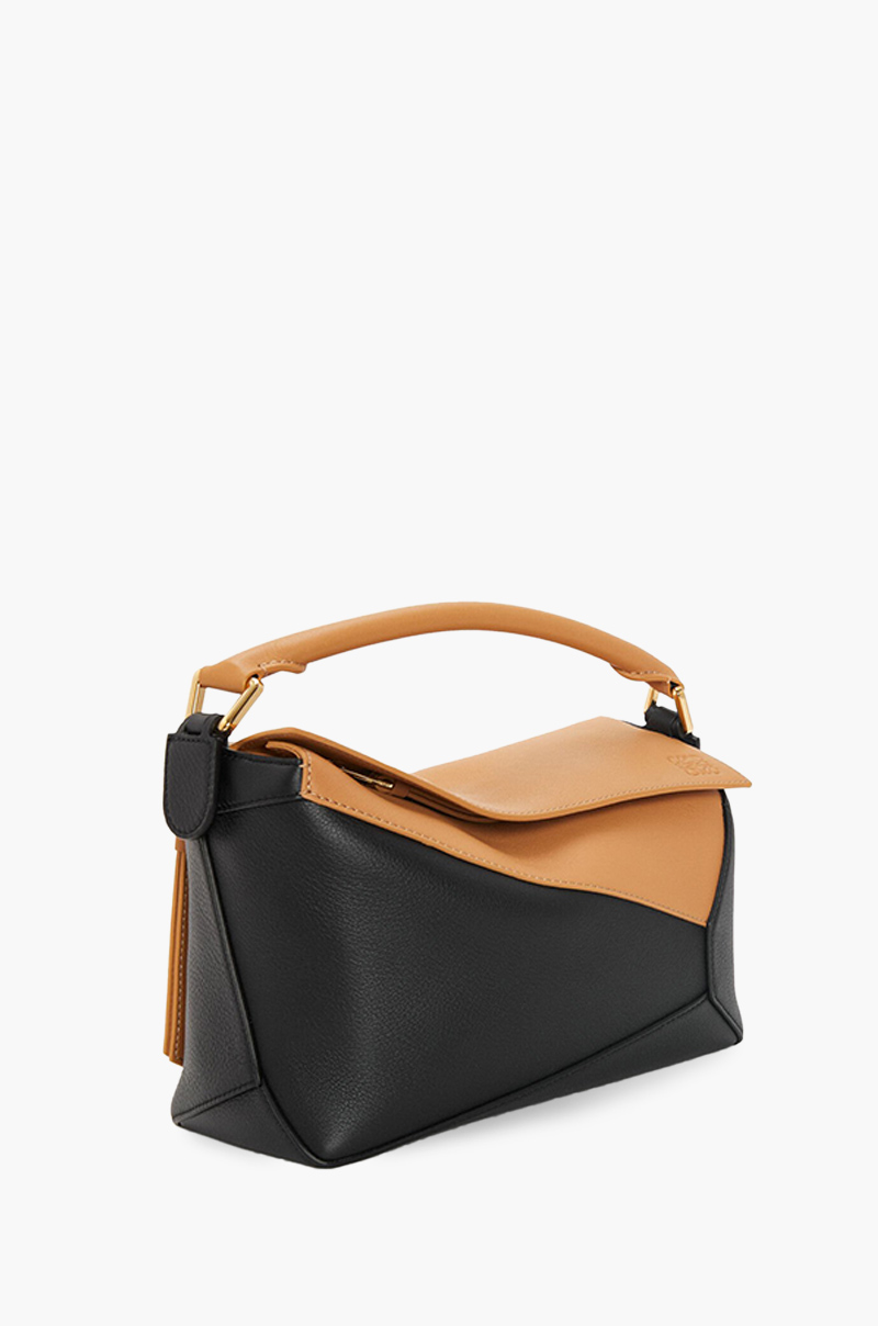 LOEWE Small Puzzle Bag in Warm Desert/Black Classic Calfskin 2