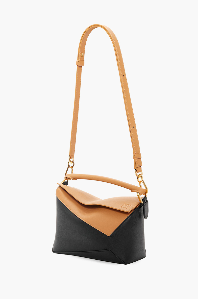 LOEWE Small Puzzle Bag in Warm Desert/Black Classic Calfskin 3