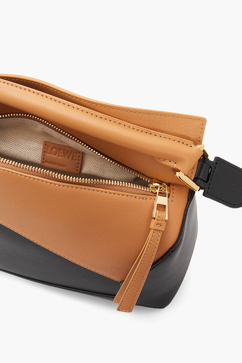 LOEWE Small Puzzle Bag in Warm Desert/Black Classic Calfskin 4