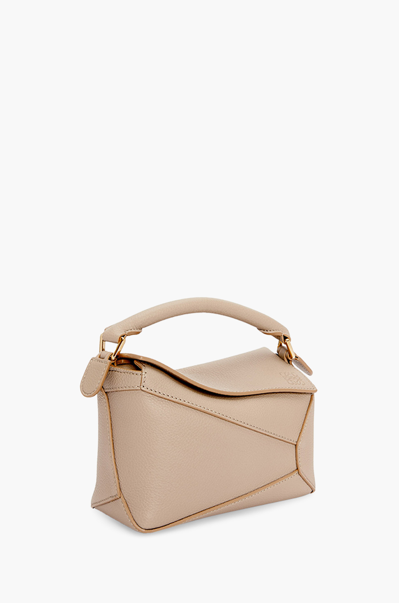 LOEWE Mini Puzzle Bag in Sand GHW Soft Grained Calfskin 2