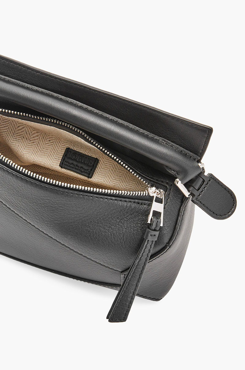 LOEWE Mini Puzzle Bag in Black Classic Calfskin 4