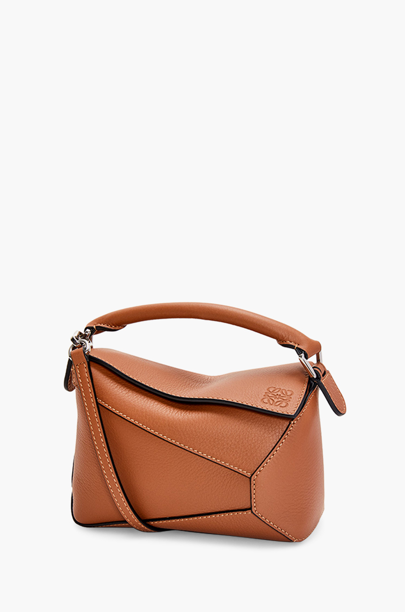 LOEWE Mini Puzzle Bag in Tan Classic Calfskin 0