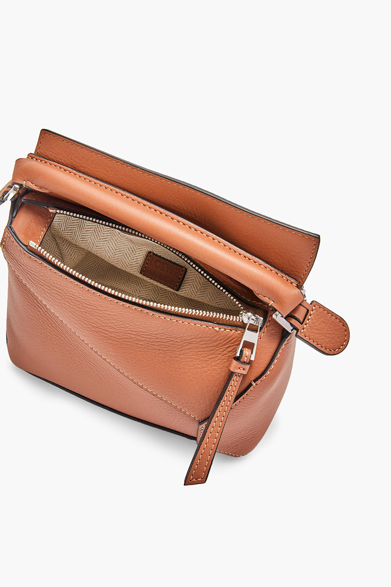 LOEWE Mini Puzzle Bag in Tan Classic Calfskin 4
