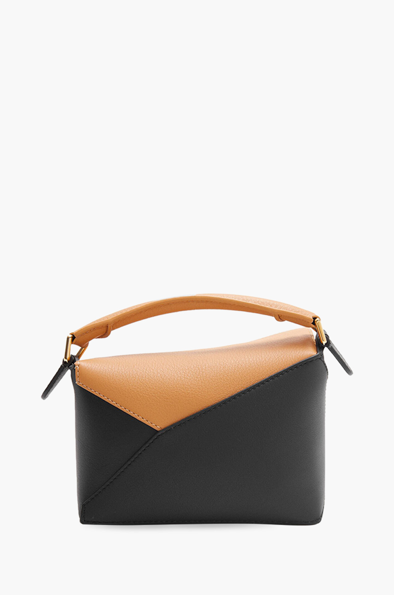 LOEWE Mini Puzzle Bag in Warm Desert/Black Classic Calfskin 1