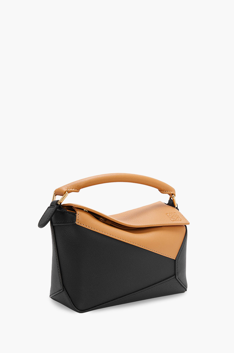 LOEWE Mini Puzzle Bag in Warm Desert/Black Classic Calfskin 2