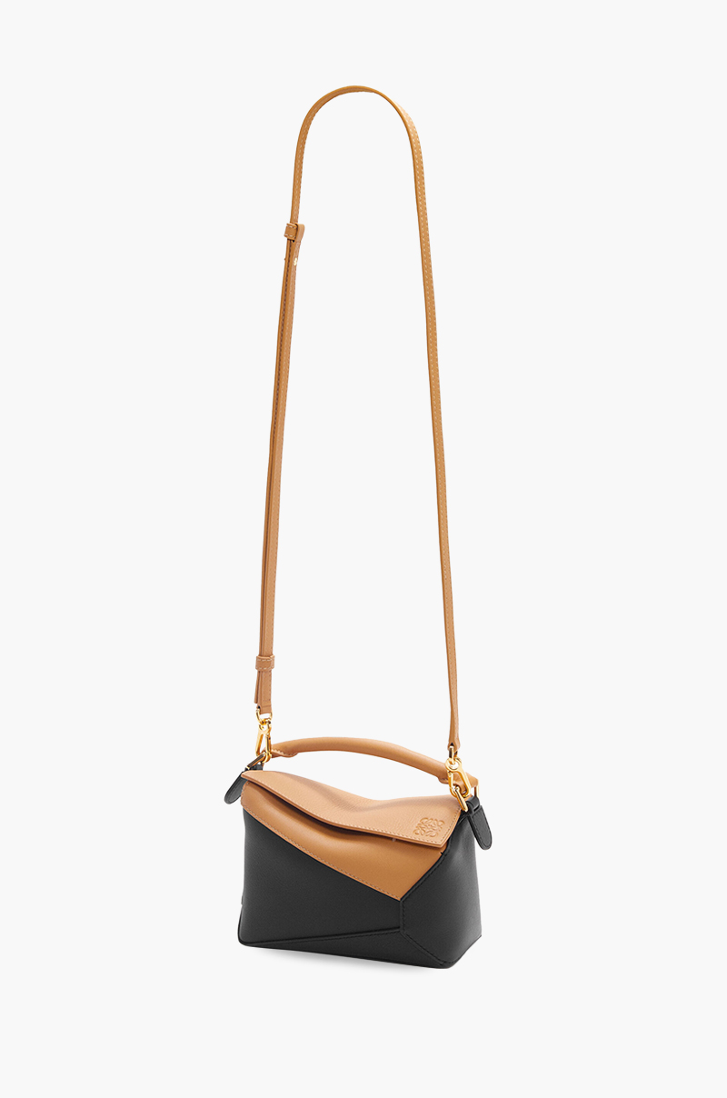 LOEWE Mini Puzzle Bag in Warm Desert/Black Classic Calfskin 3