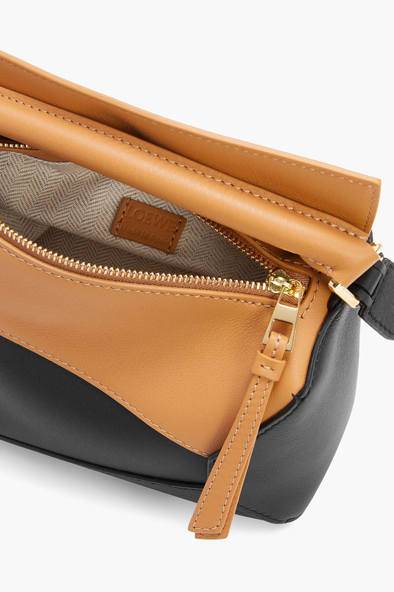 LOEWE Mini Puzzle Bag in Warm Desert/Black Classic Calfskin 4