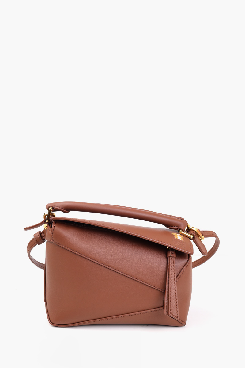LOEWE x SUNA FUJITA Mini Hamster Puzzle Bag in Havana Nappa Calfskin 0