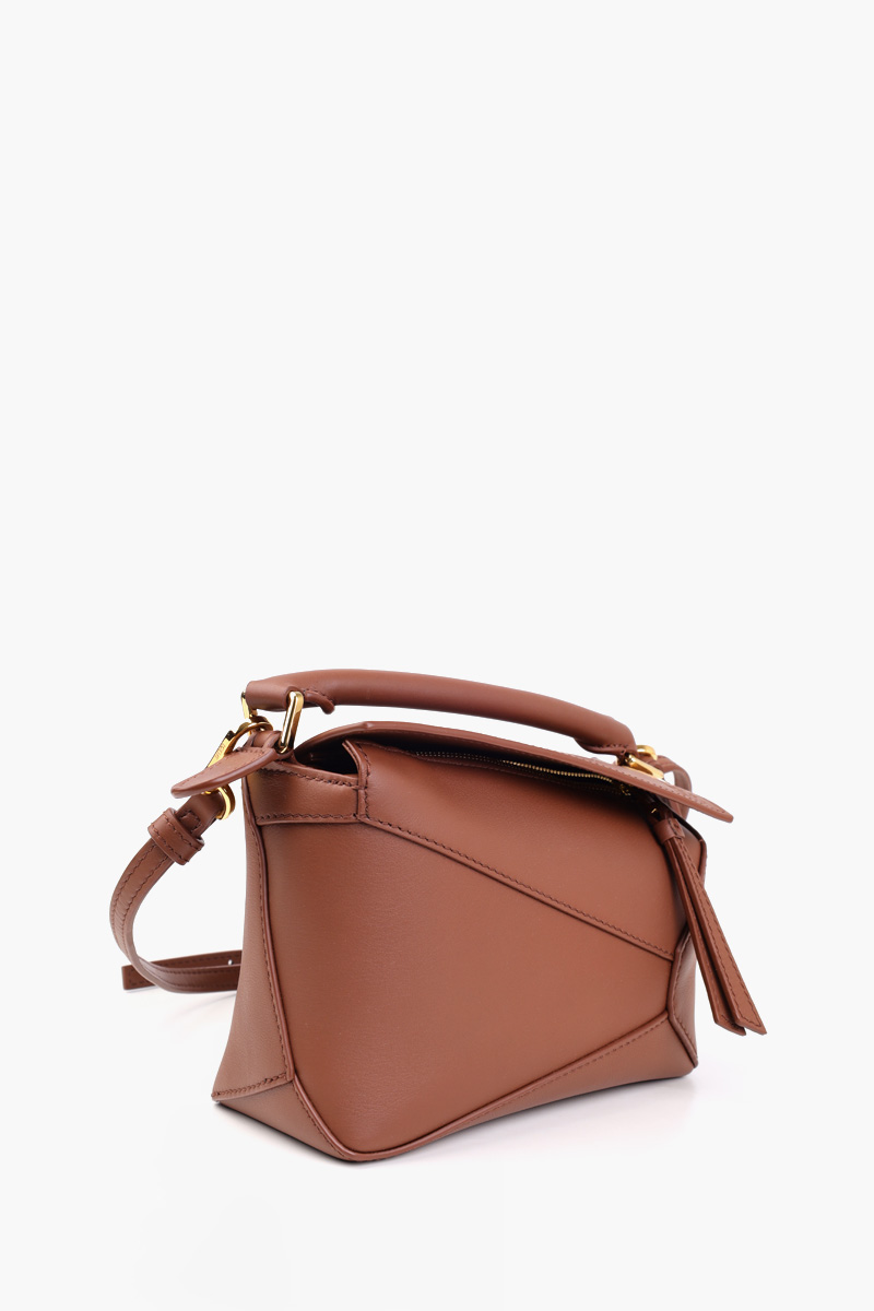 LOEWE x SUNA FUJITA Mini Hamster Puzzle Bag in Havana Nappa Calfskin 1