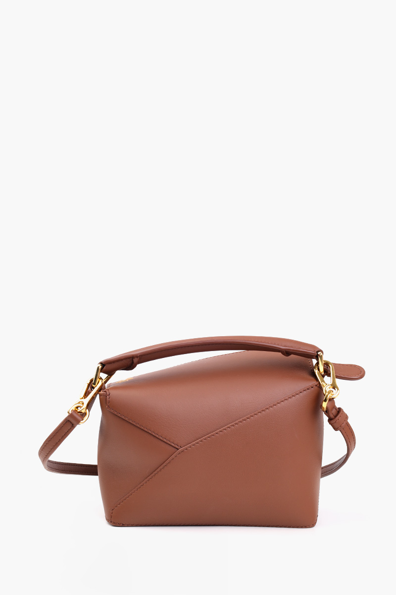 LOEWE x SUNA FUJITA Mini Hamster Puzzle Bag in Havana Nappa Calfskin 2