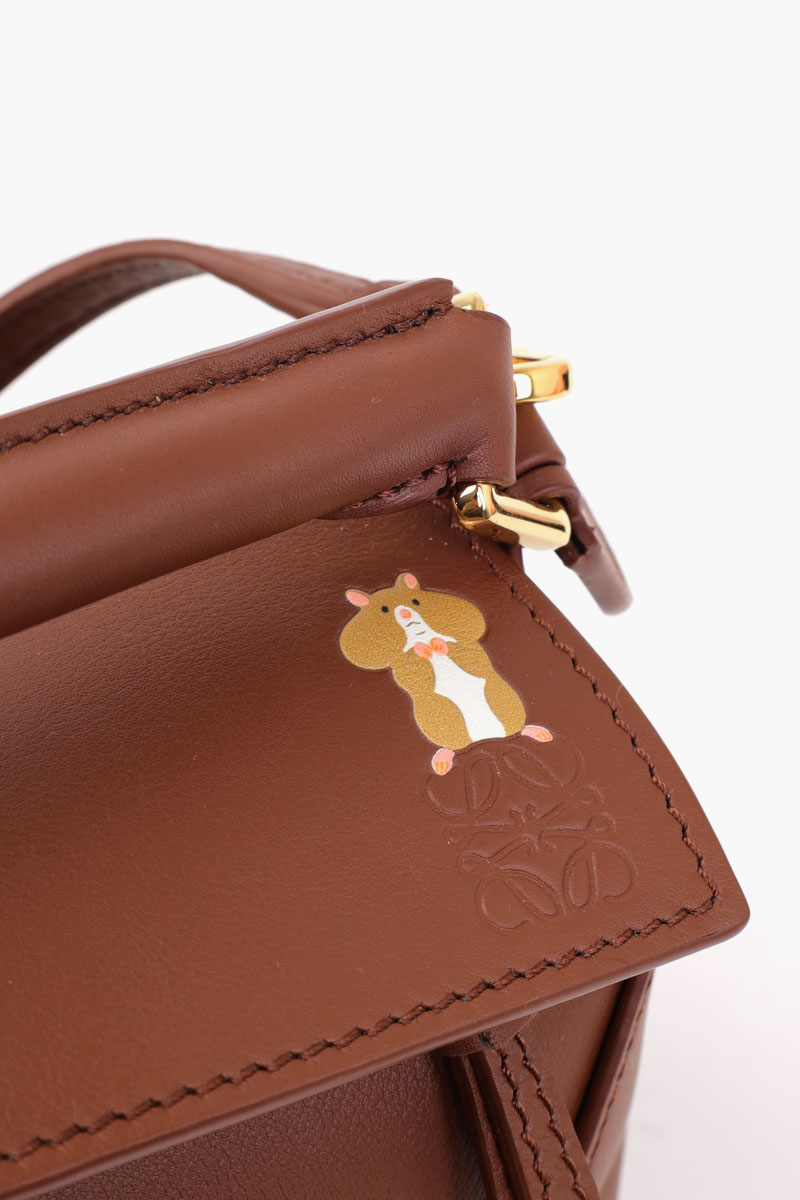 LOEWE x SUNA FUJITA Mini Hamster Puzzle Bag in Havana Nappa Calfskin 3