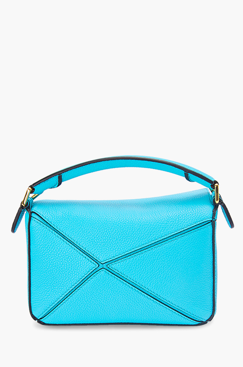 LOEWE Mini Puzzle Bag in Cyan Soft Grained Calfskin 1