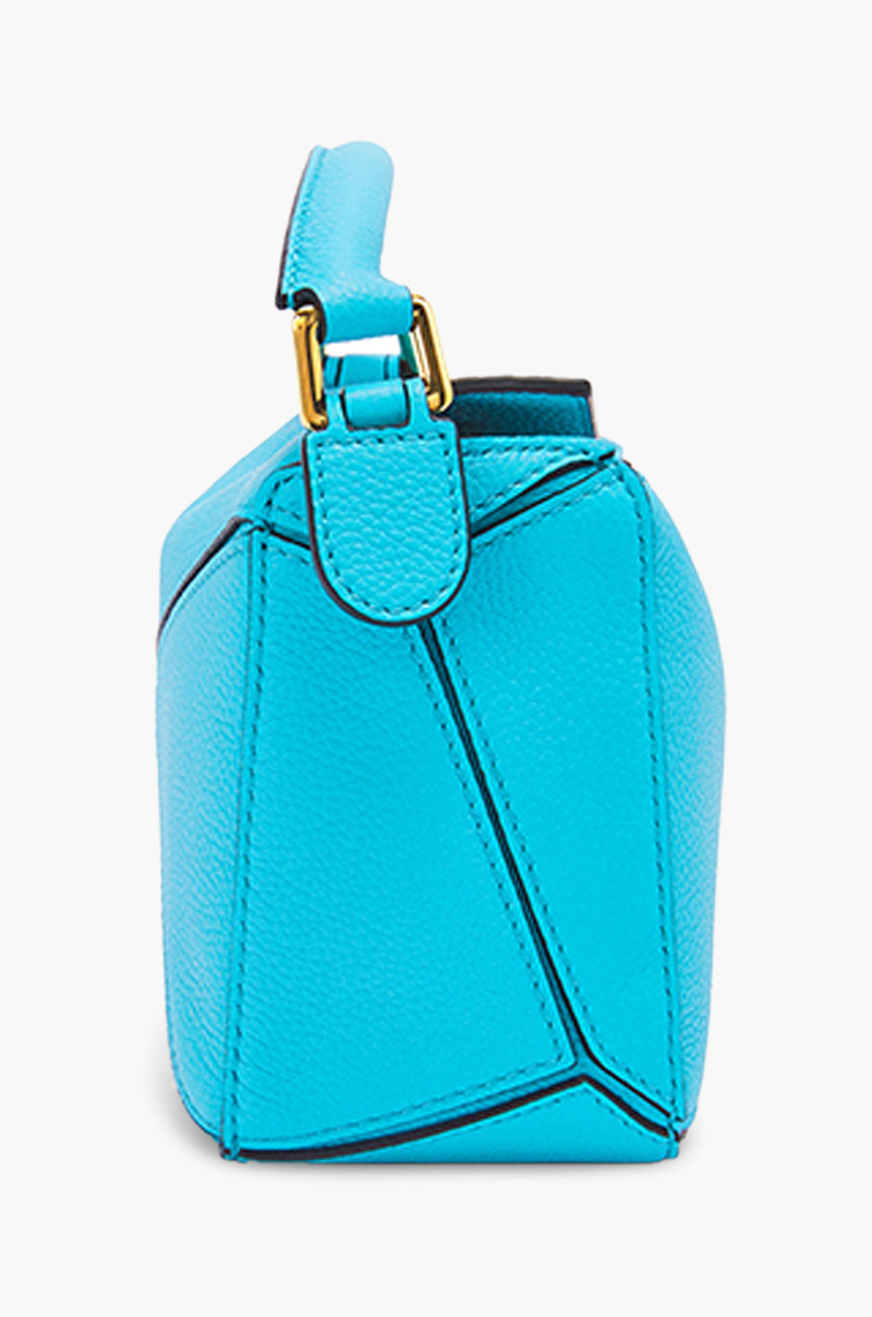 LOEWE Mini Puzzle Bag in Cyan Soft Grained Calfskin 3